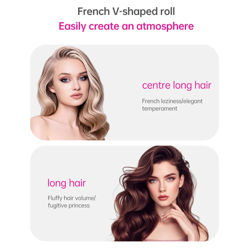 32mm Deep V Wave Hair Curler with 80M Negative Ions, 10-Minute Styling for Long Lasting Beach Waves, Anti-scald ceramic waver