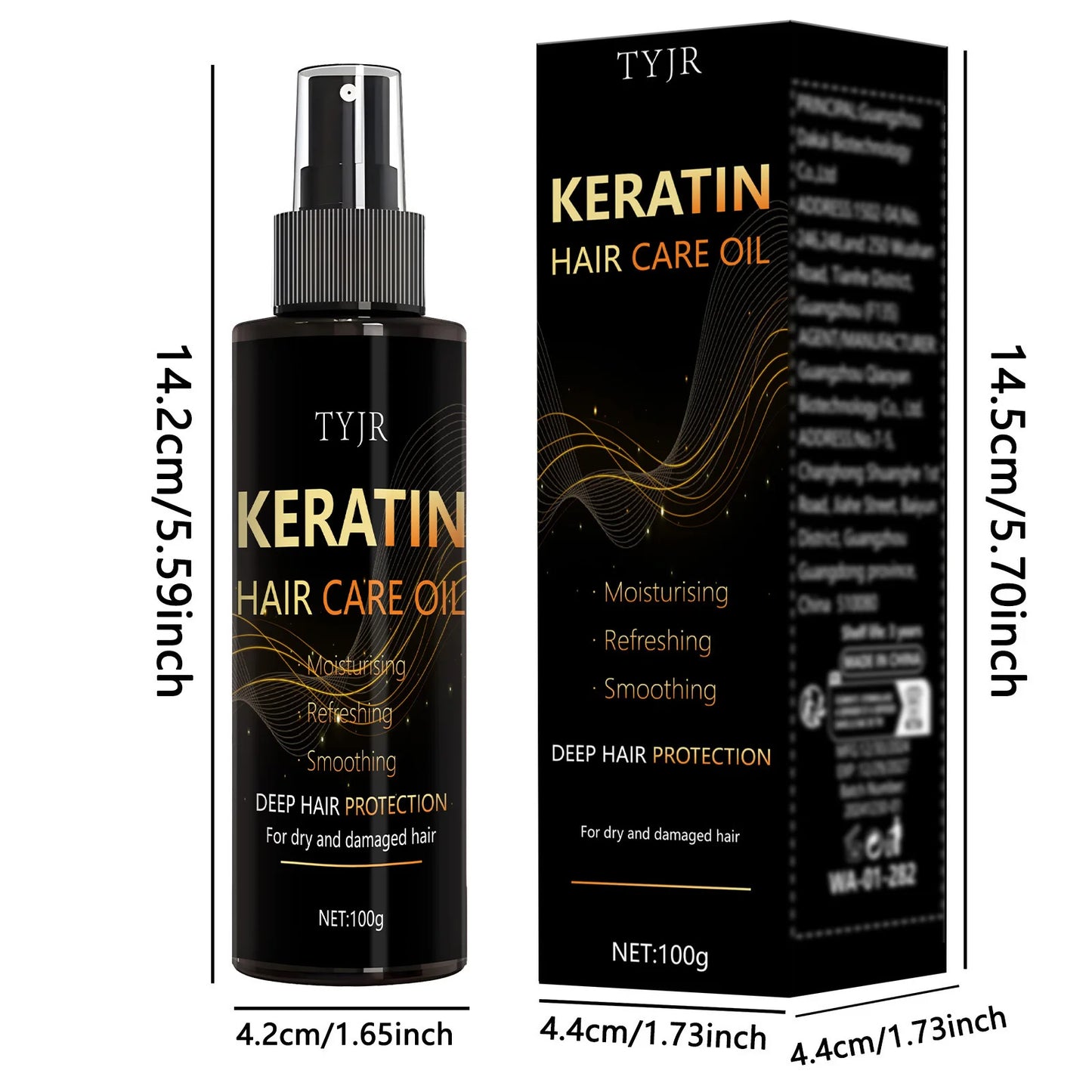 Keratin Hair Care Oil – Deep Protection & Repair, Strengthens & Nourishes, Restores Shine, Smoothes Frizz, Prevents Damage