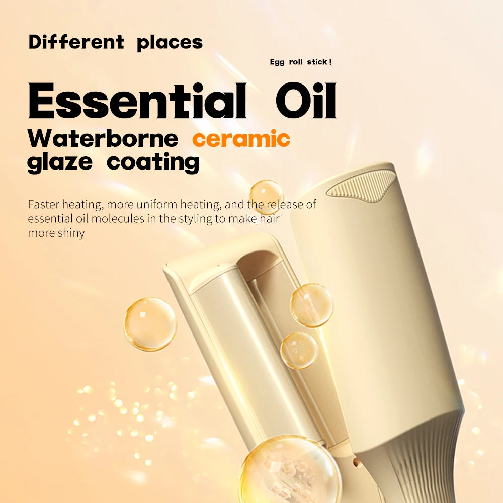 32mm Hair Wave Curling Iron Professional French Egg Roll Hair Curler Corrugated Wavy Styler Fast Heating Volumizing Styling Tool