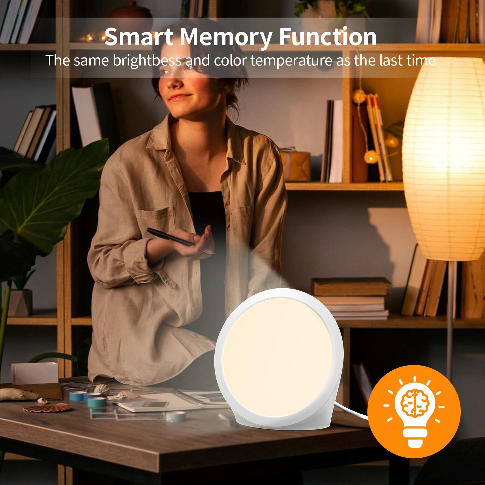 SAD Lamp, Daylight lamp with 3 Color Temperature, 6 Timer, Memory Function, Touch Control for Office/Desk/Home/Sleep