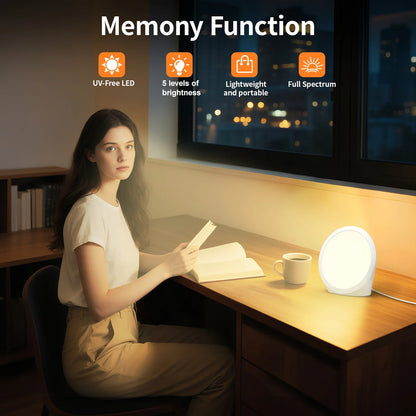 SAD Lamp, Daylight lamp with 3 Color Temperature, 6 Timer, Memory Function, Touch Control for Office/Desk/Home/Sleep