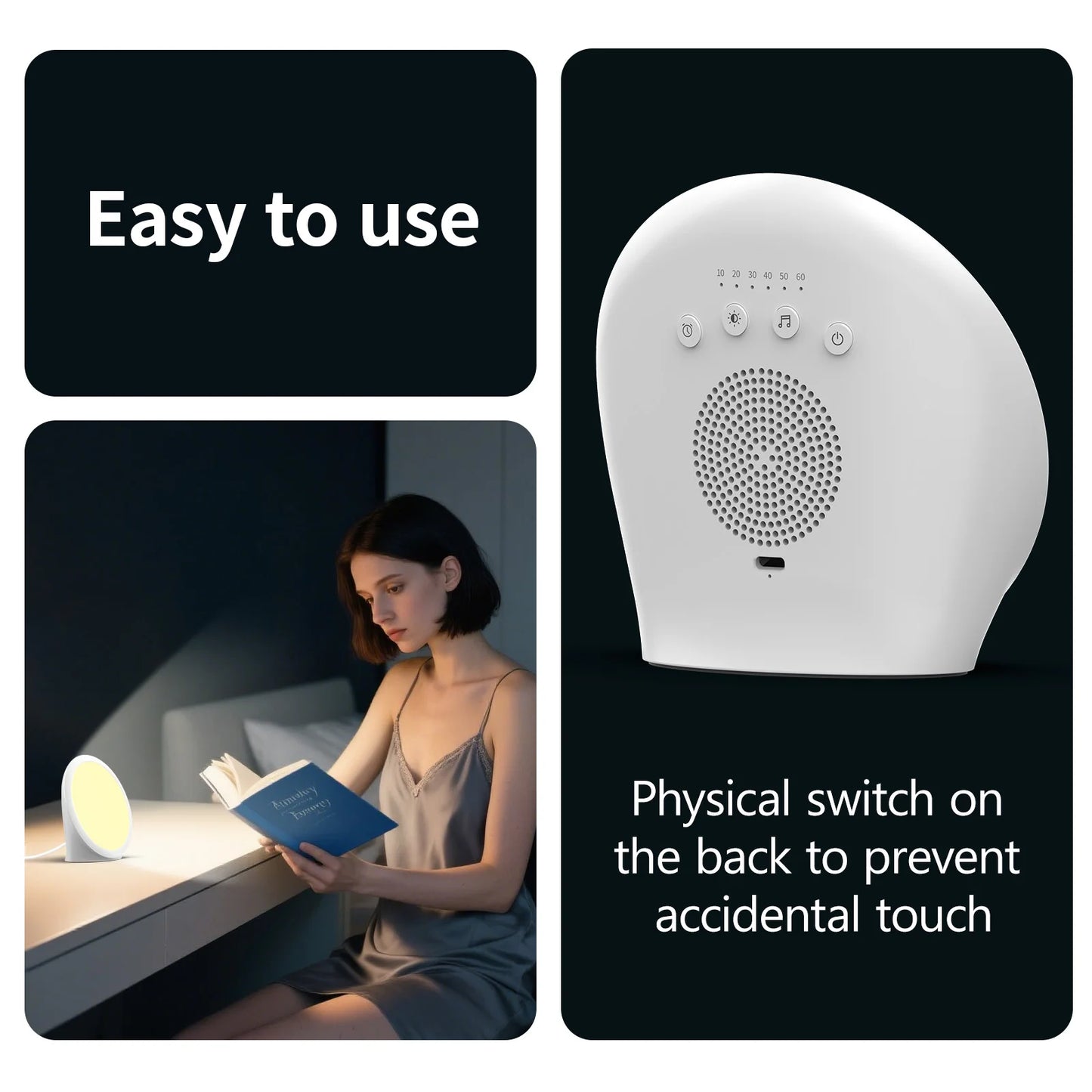 SAD Lamp, Daylight lamp with 3 Color Temperature, 6 Timer, Memory Function, Touch Control for Office/Desk/Home/Sleep