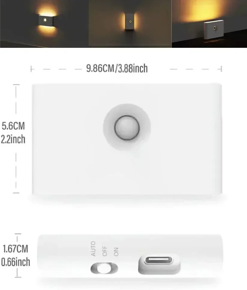 Xiaomi Wireless LED Night Light With Motion Sensor USB Rechargeable 400mAh Battery Modern Wall Lamp For Bedroom Bedside Table