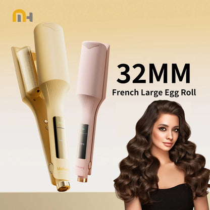 32mm Hair Wave Curling Iron Professional French Egg Roll Hair Curler Corrugated Wavy Styler Fast Heating Volumizing Styling Tool