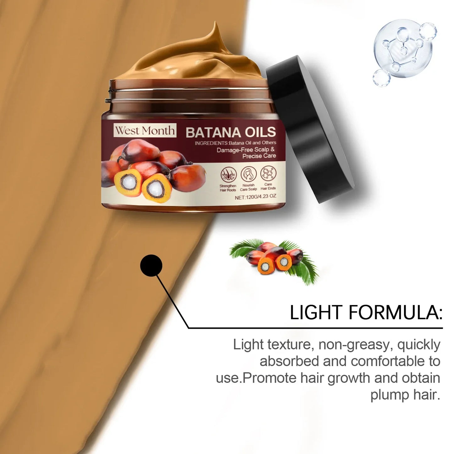 Batana Oil Hair Nourishing  Fast Repair Damaged Anti  Strengthens Hair Break Shiny Conditioner Deep Nourish Moisturize Smooth